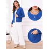 imageAllegra K Cardigan Sweaters for Women Collarless Button Up Dressy Chunky Knit CardigansRoyal Blue