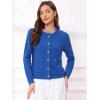 imageAllegra K Cardigan Sweaters for Women Collarless Button Up Dressy Chunky Knit CardigansRoyal Blue