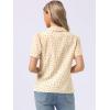 imageAllegra K Casual Blouse for Women Floral Print Short Sleeve Shirt V Neck Notch Lapel Blouse Dressy Summer TopsApricot