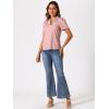 imageAllegra K Casual Blouse for Women Floral Print Short Sleeve Shirt V Neck Notch Lapel Blouse Dressy Summer TopsPink