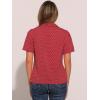 imageAllegra K Casual Blouse for Women Floral Print Short Sleeve Shirt V Neck Notch Lapel Blouse Dressy Summer TopsRed
