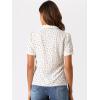 imageAllegra K Casual Blouse for Women Floral Print Short Sleeve Shirt V Neck Notch Lapel Blouse Dressy Summer TopsWhite
