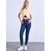 imageAllegra K Casual Denim Jacket for Womens Turndown Collar Short Sleeves Crop Jean JacketsApricot