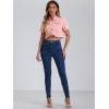 imageAllegra K Casual Denim Jacket for Womens Turndown Collar Short Sleeves Crop Jean JacketsPink
