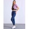imageAllegra K Casual Denim Jacket for Womens Turndown Collar Short Sleeves Crop Jean JacketsPurple