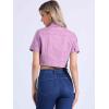 imageAllegra K Casual Denim Jacket for Womens Turndown Collar Short Sleeves Crop Jean JacketsPurple