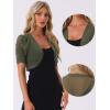 imageAllegra K Casual Short Sleeve Mesh Sheer Shrug for Women Open Front Cropped Cardigan BoleroArmy Green