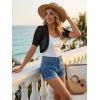 imageAllegra K Casual Short Sleeve Mesh Sheer Shrug for Women Open Front Cropped Cardigan BoleroBlack