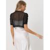 imageAllegra K Casual Short Sleeve Mesh Sheer Shrug for Women Open Front Cropped Cardigan BoleroBlack
