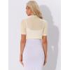 imageAllegra K Casual Short Sleeve Mesh Sheer Shrug for Women Open Front Cropped Cardigan BoleroLight Apricot