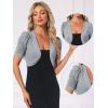 imageAllegra K Casual Short Sleeve Mesh Sheer Shrug for Women Open Front Cropped Cardigan BoleroLight Grey