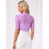 imageAllegra K Casual Short Sleeve Mesh Sheer Shrug for Women Open Front Cropped Cardigan BoleroLight Purple