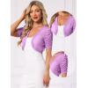imageAllegra K Casual Short Sleeve Mesh Sheer Shrug for Women Open Front Cropped Cardigan BoleroLight Purple