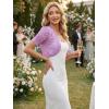 imageAllegra K Casual Short Sleeve Mesh Sheer Shrug for Women Open Front Cropped Cardigan BoleroLight Purple