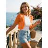 imageAllegra K Casual Short Sleeve Mesh Sheer Shrug for Women Open Front Cropped Cardigan BoleroOrange