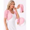 imageAllegra K Casual Short Sleeve Mesh Sheer Shrug for Women Open Front Cropped Cardigan BoleroPink