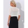 imageAllegra K Casual Short Sleeve Mesh Sheer Shrug for Women Open Front Cropped Cardigan BoleroWhite