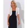 imageAllegra K Casual Short Sleeve Mesh Sheer Shrug for Women Open Front Cropped Cardigan BoleroWhite