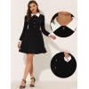 imageAllegra K Contrast Color Dress for Womens Collared Long Sleeve Halloween Party Flare DressesBlack