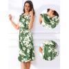 imageAllegra K Elegant Floral Dress for Womens Vintage Cowl Neck Cap Sleeve Cocktail Tie Waist Shift Midi DressDark Green