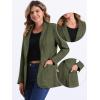 imageAllegra K Faux Suede Blazer for Womens Lapel Collar One Button Dressy Suit JacketArmy Green