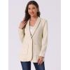 imageAllegra K Faux Suede Blazer for Womens Lapel Collar One Button Dressy Suit JacketBeige