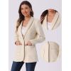 imageAllegra K Faux Suede Blazer for Womens Lapel Collar One Button Dressy Suit JacketBeige