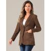 imageAllegra K Faux Suede Blazer for Womens Lapel Collar One Button Dressy Suit JacketBrown
