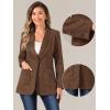imageAllegra K Faux Suede Blazer for Womens Lapel Collar One Button Dressy Suit JacketBrown