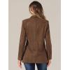 imageAllegra K Faux Suede Blazer for Womens Lapel Collar One Button Dressy Suit JacketBrown