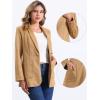 imageAllegra K Faux Suede Blazer for Womens Lapel Collar One Button Dressy Suit JacketKhaki