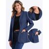 imageAllegra K Faux Suede Blazer for Womens Lapel Collar One Button Dressy Suit JacketNavy Blue