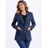 imageAllegra K Faux Suede Blazer for Womens Lapel Collar One Button Dressy Suit JacketNavy Blue