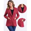 imageAllegra K Faux Suede Blazer for Womens Lapel Collar One Button Dressy Suit JacketRed