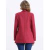 imageAllegra K Faux Suede Blazer for Womens Lapel Collar One Button Dressy Suit JacketRed