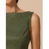 imageAllegra K Faux Suede Dress for Womens Boat Neck Sleeveless Sheath DressesArmy Green