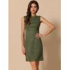 imageAllegra K Faux Suede Dress for Womens Boat Neck Sleeveless Sheath DressesArmy Green