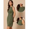 imageAllegra K Faux Suede Dress for Womens Boat Neck Sleeveless Sheath DressesArmy Green