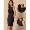 imageAllegra K Faux Suede Dress for Womens Boat Neck Sleeveless Sheath DressesBlack