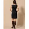 imageAllegra K Faux Suede Dress for Womens Boat Neck Sleeveless Sheath DressesBlack
