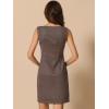 imageAllegra K Faux Suede Dress for Womens Boat Neck Sleeveless Sheath DressesCoffee Brown