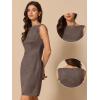 imageAllegra K Faux Suede Dress for Womens Boat Neck Sleeveless Sheath DressesCoffee Brown