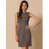 imageAllegra K Faux Suede Dress for Womens Boat Neck Sleeveless Sheath DressesCoffee Brown