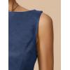 imageAllegra K Faux Suede Dress for Womens Boat Neck Sleeveless Sheath DressesDark Blue
