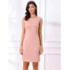 imageAllegra K Faux Suede Dress for Womens Boat Neck Sleeveless Sheath DressesPink