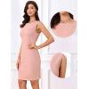 imageAllegra K Faux Suede Dress for Womens Boat Neck Sleeveless Sheath DressesPink