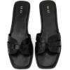 imageAllegra K Flat Sandals for Women Square Toe Slip on Open Toe Slides Sandals DressyBlack