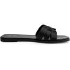 imageAllegra K Flat Sandals for Women Square Toe Slip on Open Toe Slides Sandals DressyBlack