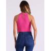 imageAllegra K Fringe Leotard for Womens Western Cowgirl Sleeveless Concert Halter Neck BodysuitHot Pink