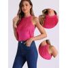 imageAllegra K Fringe Leotard for Womens Western Cowgirl Sleeveless Concert Halter Neck BodysuitHot Pink
